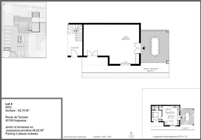 Appartement T2 à vendre - 2 pièces - 41.0 m2 - ANGRESSE - 40 - AQUITAINE - Century 21 Berritzea