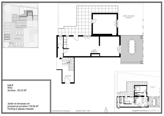 Appartement T3 à vendre - 3 pièces - 52.23 m2 - ANGRESSE - 40 - AQUITAINE - Century 21 Berritzea